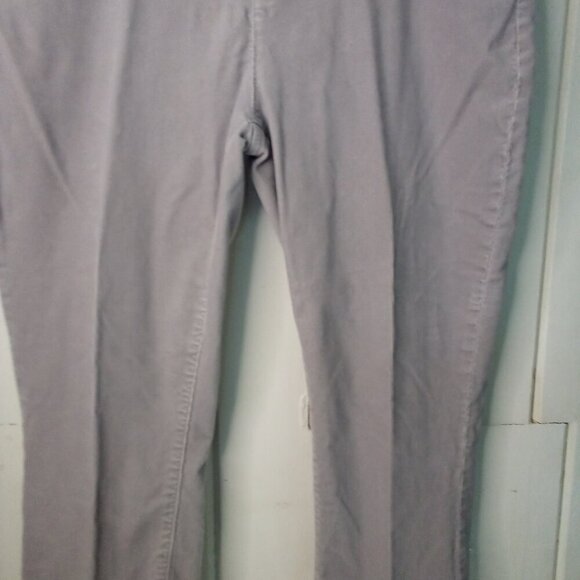 Lands' End Corduroy Pants Women 16 Mid Rise Straight Gray - Picture 5 of 16